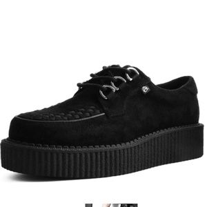 Tuk black suede platform creepers women's size 7